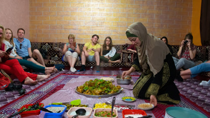 Eten bij lokale familie Jordanië