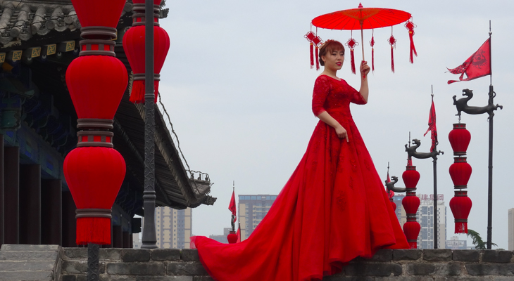 Lokale bevolking, fotoshoot, China