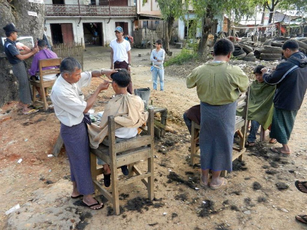 Knipbeurt in de open lucht