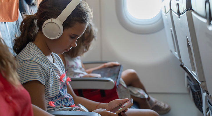 Koptelefoon vliegtuig