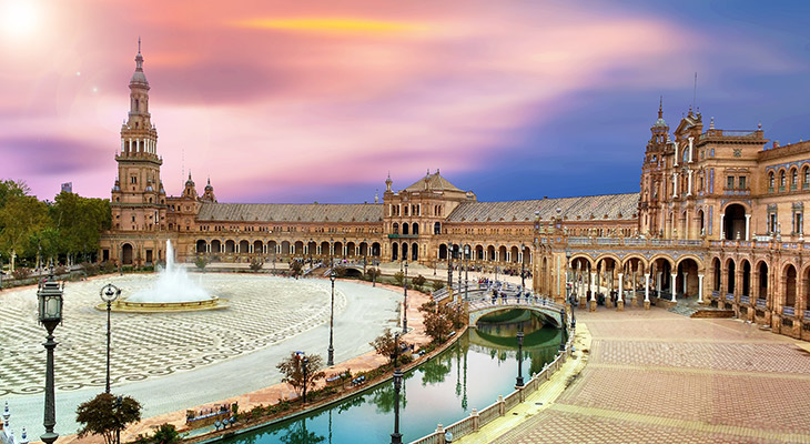 Plein in Sevilla, Spanje