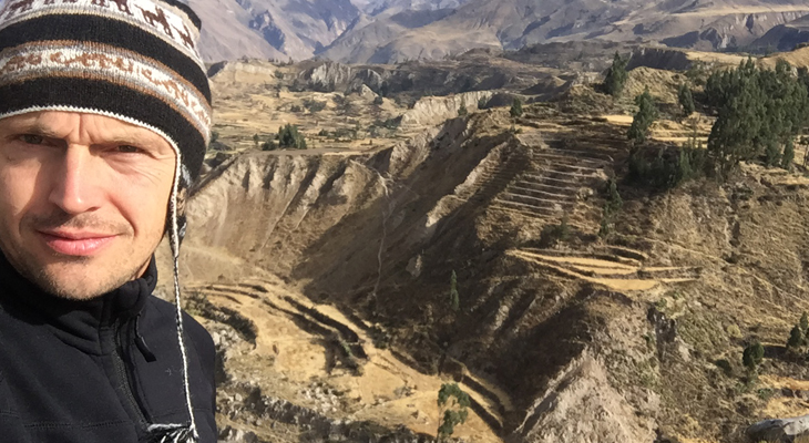 Bastiaan bij de Colca Canyon