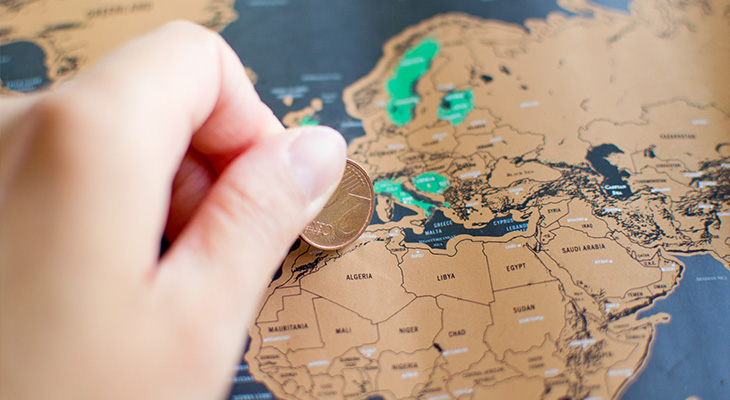 Cadeau voor reiziger wereldkaart