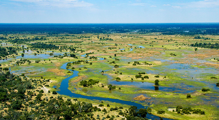 Uitzicht over de Okavango Delta Uitzicht over de Okavango Delta