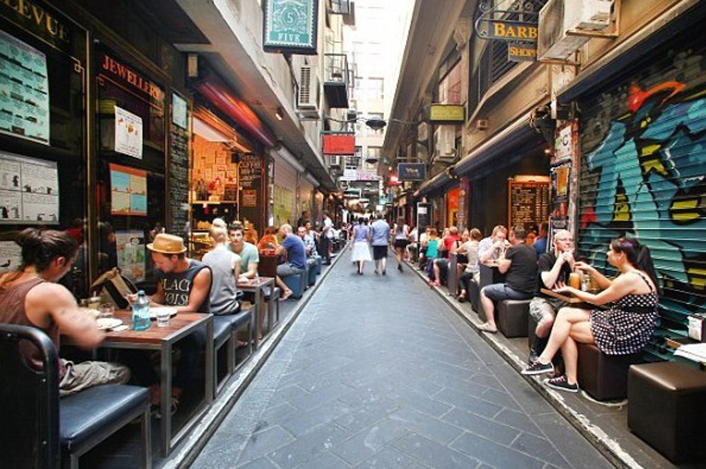 Op het terras in Melbourne