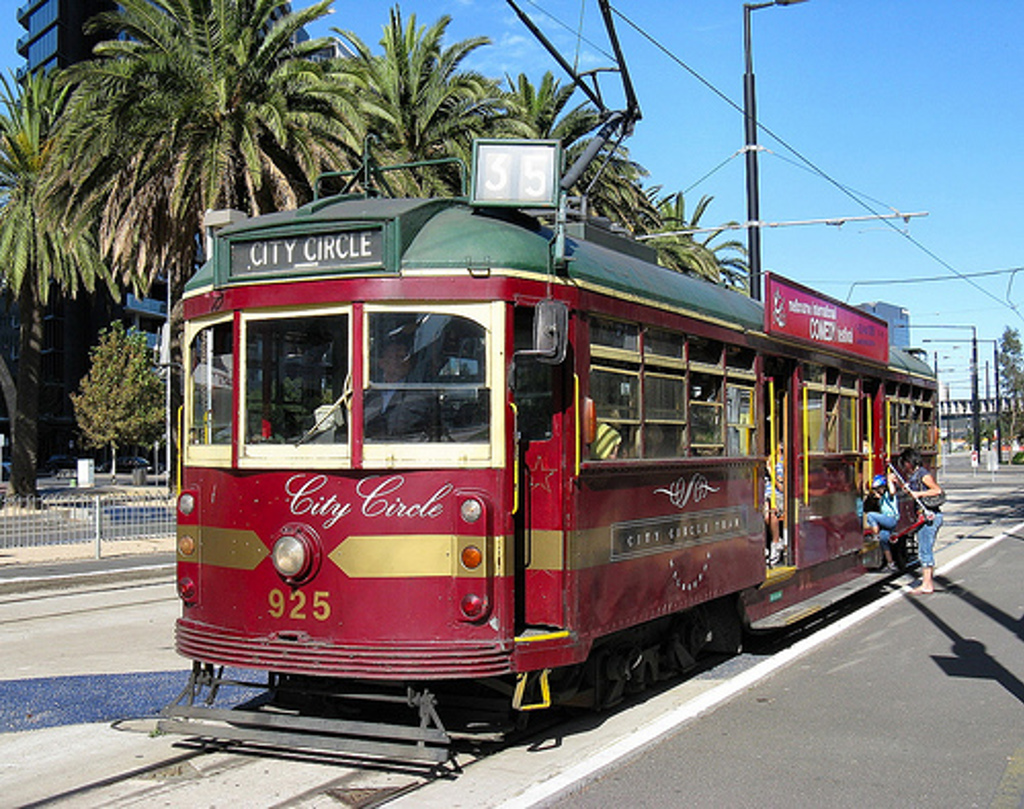 Tram in het centrum van Melbourne