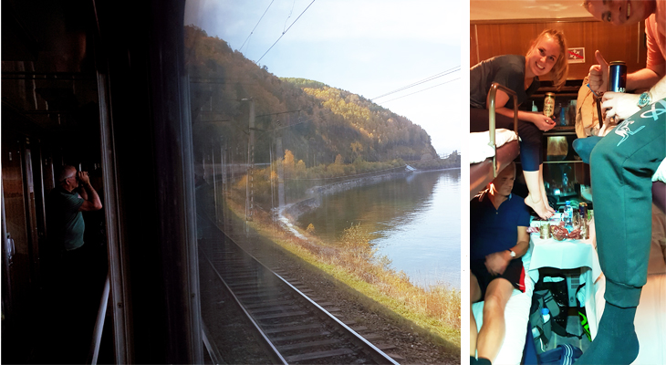 Trein tijdens Trans-Siberie-Express Trein tijdens Trans-Siberie-Express